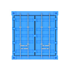 Shipping freight container. Blue intermodal container