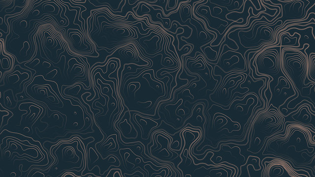 Topographic Contour Map Psychedelic Brown Abstract Background. Ultra High Quality Wallpaper