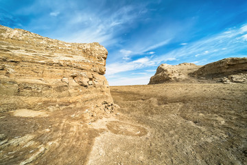 Fototapeta premium Water Yardang landform Geopark at Qinghai China