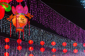 Red Chinese lantern for mid autumn festival