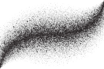 Obraz premium Abstract Scattered Particles Isolated On White Background. Spray Effect. Scatter Falling Black Drops. Hand Made Grunge Texture In Ultra High Quality