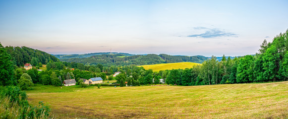 Meadows, fields and forest in the Czech Republic in the Giant Mountains