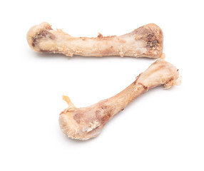 chicken bones on a white background, isolate.