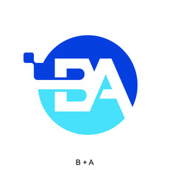 Letter B and A for icon or logo ready to use