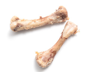 chicken bones on a white background, isolate.