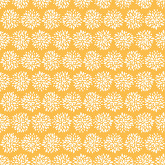 Yellow seamless pattern with abstract flower