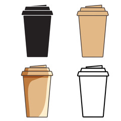 Seamless pattern with Coffee and Tea Icons. Vector stock illustration, EPS 10.