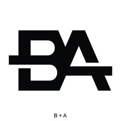 Obraz premium Letter B and A for icon or logo ready to use