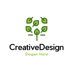 Abstract green leaf logo icon vector design. Landscape design, garden, Plant, nature and ecology vector logo, Green Leaf Icon Vector Illustrations