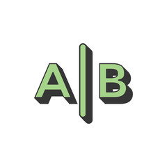 Testing, Trial, and Research Icon w A and B letters