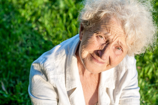 Portrait Of An Attractive Fashionable Elderly Woman Top View. People Of Retirement Age. Women After 60s