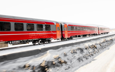 Fototapeta premium Połączenie kolejowe zimą w Norwegii