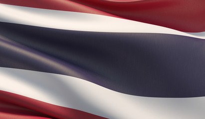 High resolution close-up flag of Thailand. 3D illustration.