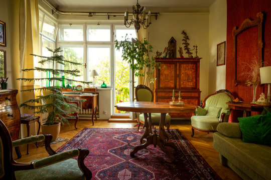 Living Room Full Of Antique Furniture