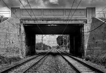 Fototapeta na wymiar Railway bridge and lines