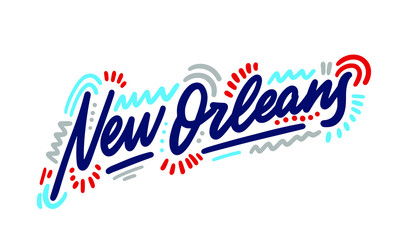 New Orleans handwritten city name.Modern Calligraphy Hand Lettering for Printing,background ,logo, for posters, invitations, cards, etc. Typography vector.