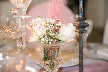 wedding bouquet on the table