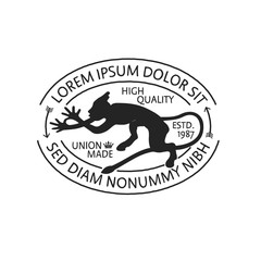 Vintage label Demon logo template. Vector illustration.