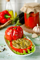 Peppers stuffed with eggplant