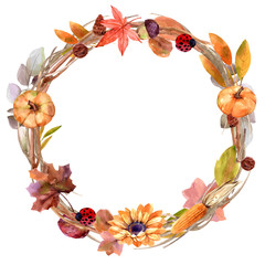 Background banner autumn watercolor