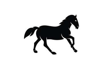 Fototapeta na wymiar silhouette of animal horse for pet or sport ready to use