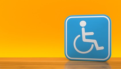 Handicap symbol on orange background