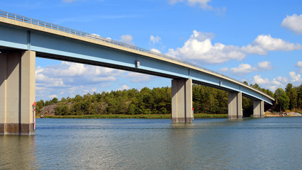Kaitainen bridge (Kaitaisten silta in Finnish), Taivassalo, Finland on beautiful summer day.