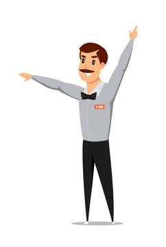 Boxing Match Referee Flat Vector Illustration