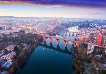 Fototapeta premium The ancient city of Albi in the south of France. View from above