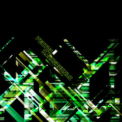 Abstract geometric green colors on a black vector graphics concept wallpaper backgrounds