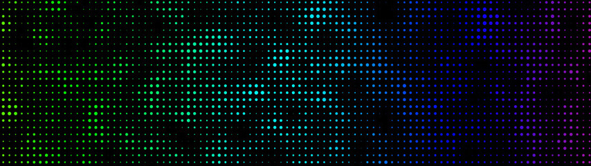 Halftone. Matrix glitch. Cybernetic futuristic background. Big data visualization. Computer Virus. Corrupted code. Vector illustration.