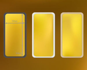 Mesh, gold colored phone backgrounds kit.