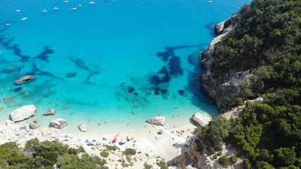vue aérienne, Cala Goloritze, Sardaigne, Italie