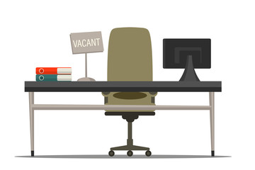 Chair with vacant sign flat vector illustration