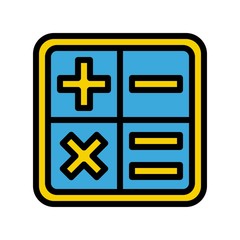 Fototapeta premium Math sign vector, Back to school filled style icon