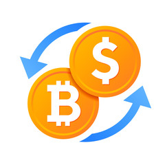money dollar bitcoin cryptocurrency exchange sign