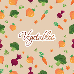 Vegetables isolated on background in unique trendy organic style