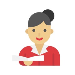 Teacher vector, Back to school filat style icon