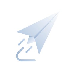 Paper Plane vector, Back to school gradient style icon