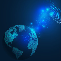 World futuristic communication and technology concept background, vector illustrator