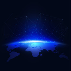 Fototapeta premium World mesh digital communication and technology network concept, Vector illustration