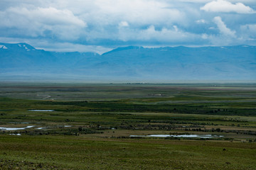 Background image of a mountain landscape. Russia, Siberia, Altai