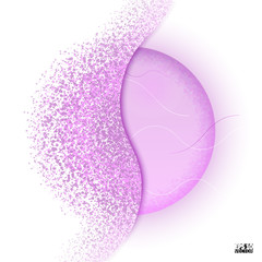 Circle shatter effect. Banner Explosion Simulation. Explode and destruction. Illustration isolated on white background. Eps10 Vector illustration