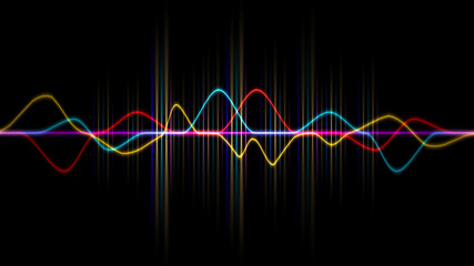 Audio digital equalizer technology, pulse musical.abstract of sound wave , light frequencies or...