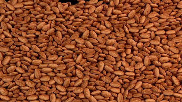 3D animation of a almond flow with alpha layer