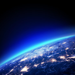 earth and light horizon from space, vector illustrator