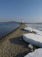 Sea beacon on the spit