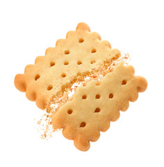 broken cookie on a white background