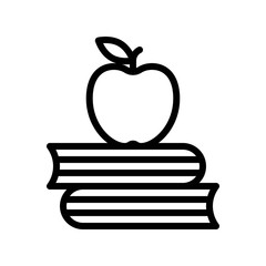 Apple on book vector, Back to school line style icon