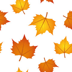 Naklejka na ściany i meble seamless pattern autumn leaves on white background vector illustration EPS10